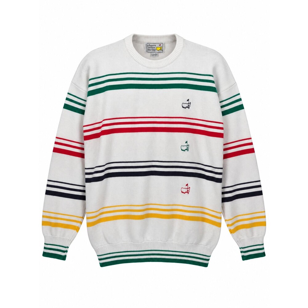 Vintage Augusta National Golf Shop Sweater Men's L 100% Cotton Striped Masters